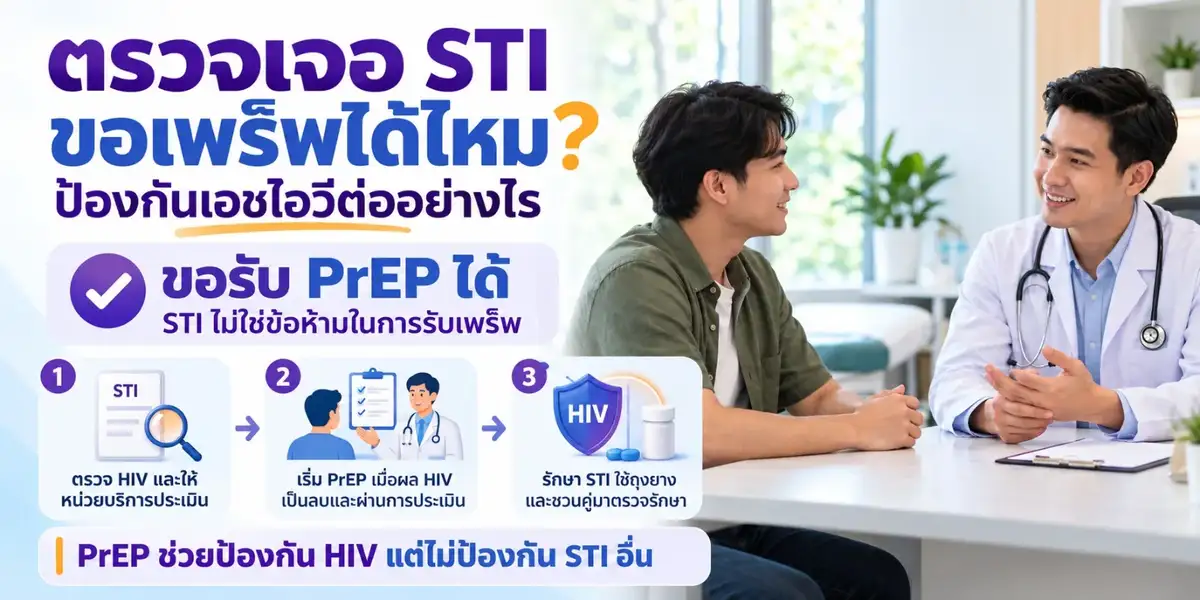 ตรวจเจอ STI ขอเพร็พได้ไหม ป้องกันเอชไอวีต่ออย่างไร